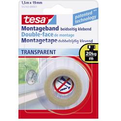 tesa Powerbond® Transparent Innenbereich 19 55743-00001-02 montážní páska tesa® POWERBOND transparentní (d x š) 1.5 m x 19 mm 1 ks