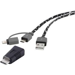 Renkforce N/A N/A 0.20 m maskáčová [1x USB 2.0 zástrčka A - 1x micro USB 2.0 zástrčka B, USB-C® zástrčka, dokovací zástrčka Apple Lightning]