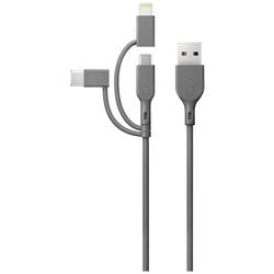 GP Batteries Nabíjecí kabel USB USB 2.0 USB-A zástrčka, Apple Lightning konektor, USB Micro-B zástrčka, USB-C ® zástrčka 1.00 m šedá GPCBCY1NGYUSB313