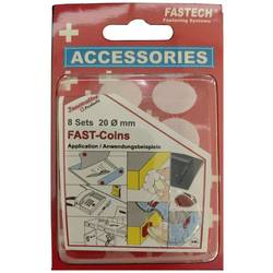 FASTECH® 685-010 kulaté suché zipy, zalepení hotmelt , háčková a flaušová část, (Ø) 20 mm, bílá, 8 pár