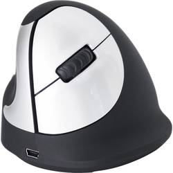 R-GO Tools RGOHEWLL optická ergonomická myš, přenos bezdrátový, 4 tlačítko, 1750 dpi, černá, stříbrná