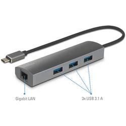 Renkforce síťový adaptér / rozbočovač 1 GBit/s USB-C™ (USB 3.2 Gen 1), LAN (až 1 Gbit/s), USB 3.2 (Gen 1x1)