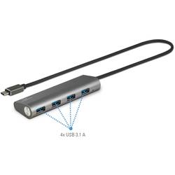 Renkforce 4 porty USB 3.1 Gen 1 hub s hliníkovým krytem stříbrná