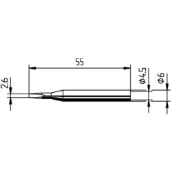 Ersa 0162KD pájecí hrot dlátový, rovný Velikost hrotů 2.60 mm Obsah 1 ks