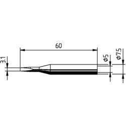 Ersa 0172KD pájecí hrot dlátový, rovný Velikost hrotů 3.10 mm Obsah 1 ks