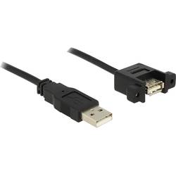 Delock USB kabel USB 2.0 USB-A zástrčka, USB-A zásuvka 1.00 m černá 85106
