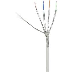 Renkforce RF-4149864 RJ45 síťové kabely, propojovací kabely CAT 6a (surový kabel CAT 7) S/FTP 1.00 m šedá s ochranou, samozhášecí 1 ks