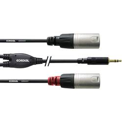 Cordial audio kabelový adaptér [1x jack zástrčka 3,5 mm - 2x XLR zástrčka] 3.00 m černá