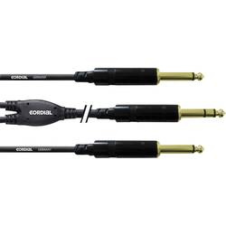 Cordial audio Y kabel [1x jack zástrčka 6,3 mm - 2x jack zástrčka 6,3 mm] 0.90 m černá