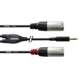Cordial audio kabelový adaptér [1x jack zástrčka 3,5 mm - 2x XLR zástrčka] 1.80 m černá