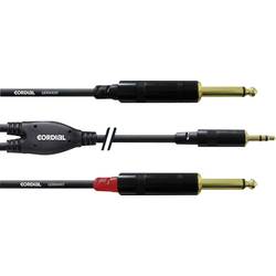 Cordial audio kabelový adaptér [1x jack zástrčka 3,5 mm - 2x jack zástrčka 6,3 mm] 6.00 m černá
