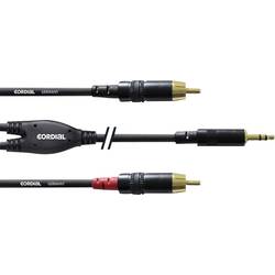 Cordial audio kabelový adaptér [1x jack zástrčka 3,5 mm - 2x cinch zástrčka] 6.00 m černá