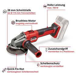 Einhell Professional AXXIO 18/115 Q 4431150 Akumulátorová úhlová bruska 115 mm, bez akumulátoru, bez nabíječky, Vč. Rychloupínacího matice, 700 W, 18 V