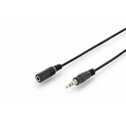 Digitus DB-510200-015-S jack audio kabel [1x jack zástrčka 3,5 mm - 1x jack zásuvka 3,5 mm] 1.50 m černá jednoduché stínění, kulatý