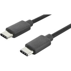 Digitus USB kabel USB 2.0 USB-C ® zástrčka, USB-C ® zástrčka 1.80 m černá kulatý, oboustranně zapojitelná zástrčka, dvoužilový stíněný AK-300138-018-S