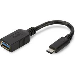 Digitus USB 3.0 adaptér [1x USB 3.2 gen. 1 zásuvka A - 1x USB 3.0 zástrčka C ] AK-300315-001-S 0.15 m kulatý, oboustranně zapojitelná zástrčka, dvoužilový