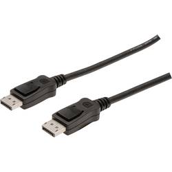 Digitus DisplayPort kabel Konektor DisplayPort, Konektor DisplayPort 15.00 m černá AK-340100-150-S kulatý, třížilový stíněný Kabel DisplayPort