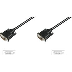 Digitus DVI kabel DVI-D 24+1pol. Zástrčka, DVI-D 24+1pol. Zástrčka 2.00 m černá AK-320108-020-S kulatý, dvoužilový stíněný DVI kabel