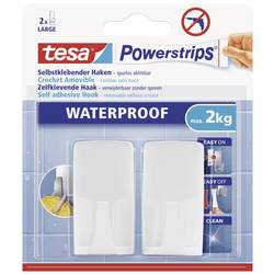 tesa POWERSTRIPS® Tesa Powerstrips® Waterproof Hook Plastic 2 Hooks bílá Množství: 2 ks