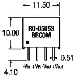 RECOM RO-0509S DC/DC měnič napětí do DPS 5 V/DC 9 V/DC 111 mA 1 W Počet výstupů: 1 x Obsah 1 ks