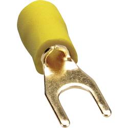Sinuslive 13199 vidlicové kabelové oko 4 mm² Ø otvoru=4 mm částečná izolace žlutá 10 ks