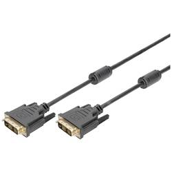 Digitus DVI kabel DVI-D 18 + 1 pól Zástrčka, DVI-D 18 + 1 pól Zástrčka 2.00 m černá AK-320100-020-S lze šroubovat, s feritovým jádrem DVI kabel
