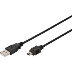 Digitus USB kabel USB 2.0 USB-A zástrčka, USB Mini-B zástrčka 3.00 m černá AK-300108-030-S