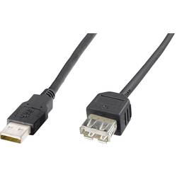 Digitus USB kabel USB 2.0 USB-A zástrčka, USB-A zásuvka 3.00 m černá AK-300200-030-S