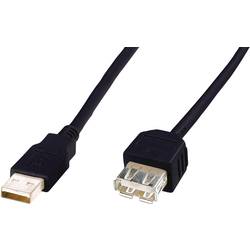 Digitus USB kabel USB 2.0 USB-A zástrčka, USB-A zásuvka 1.80 m černá AK-300202-018-S