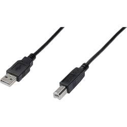 Digitus USB kabel USB 2.0 USB-A zástrčka, USB-B zástrčka 1.80 m černá AK-300105-018-S