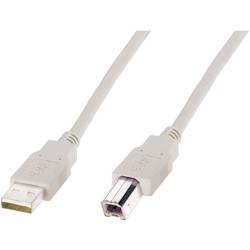 Digitus USB kabel USB 2.0 USB-A zástrčka, USB-B zástrčka 5.00 m béžová AK-300105-050-E