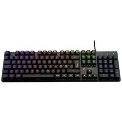 Surefire Gaming KingPin M2 kabelový, USB herní klávesnice norská, QWERTY černá s podsvícením, tlačítka multimédií