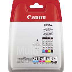 Canon Ink CLI-571 BKCMY originál kombinované balení foto černá, azurová, purppurová, žlutá 0386C005