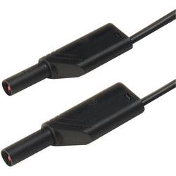 SKS Hirschmann MLS SIL WS 50/1 bezpečnostní měřicí kabely [lamelová zástrčka 4 mm - lamelová zástrčka 4 mm] 0.50 m, černá, 1 ks