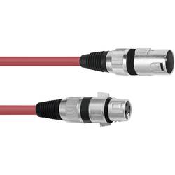 Omnitronic 30220903 XLR propojovací kabel [1x XLR zástrčka 3pólová - 1x XLR zásuvka 3pólová] 3.00 m červená