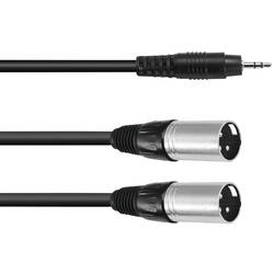 Omnitronic 30225157 XLR kabelový adaptér [1x jack zástrčka 3,5 mm - 2x XLR zástrčka 3pólová] 3.00 m černá