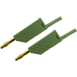 SKS Hirschmann MLN 25/2,5 GN měřicí kabel [lamelová zástrčka 4 mm - lamelová zástrčka 4 mm] 25.00 cm;zelená;1 ks