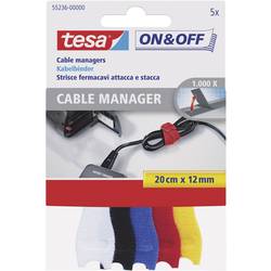 TESA On & Off 55236-00-00 kabelový manažer na suchý zip ke spojování háčková a flaušová část (d x š) 200 mm x 12 mm barevná 5 ks