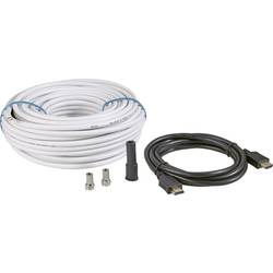 BKL Electronic SAT kabel [1x F zástrčka, HDMI zástrčka - 1x F zástrčka, HDMI zástrčka] 25.00 m 90 dB černá, bílá