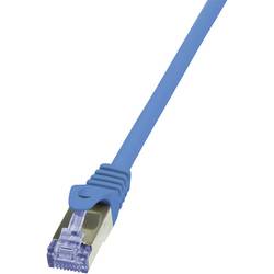 LogiLink CQ3096S RJ45 síťové kabely, propojovací kabely CAT 6A S/FTP 10.00 m modrá samozhášecí, s ochranou 1 ks