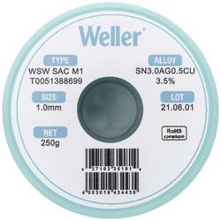 Weller WSW SAC M1 bezolovnatý pájecí cín cívka Sn3,0Ag0,5Cu 250 g 1 mm