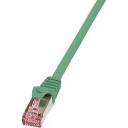 LogiLink CQ2085S RJ45 síťové kabely, propojovací kabely CAT 6 S/FTP 7.50 m zelená samozhášecí, s ochranou 1 ks