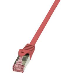 LogiLink CQ2044S RJ45 síťové kabely, propojovací kabely CAT 6 S/FTP 1.50 m červená samozhášecí, s ochranou 1 ks