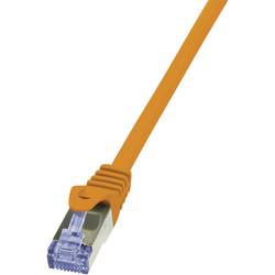 LogiLink CQ3078S RJ45 síťové kabely, propojovací kabely CAT 6A S/FTP 5.00 m oranžová samozhášecí, s ochranou 1 ks