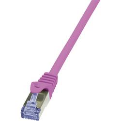 LogiLink CQ3079S RJ45 síťové kabely, propojovací kabely CAT 6A S/FTP 5.00 m růžová samozhášecí, s ochranou 1 ks