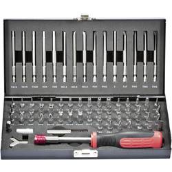 TOOLCRAFT HT02183 820952 sada bitů, 75dílná, plochý, inbus, spojka, Tri-Wing, TORQ, čtyřzub (XZN), křížový PZ, křížový PH, profil T, 1/4 (6,3 mm)
