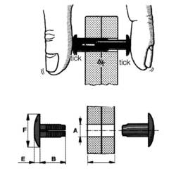 PB Fastener 096 0655 599 01-X rozpínací nýt Ø otvoru 5.5 mm PA černá 10 ks