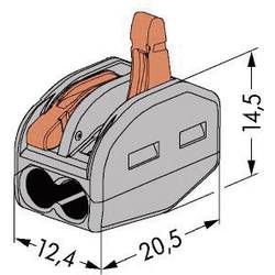 WAGO 222-412-50, 222, kabelová svorka, 0.08-4 mm², kontakty 2, šedá, oranžová, Box, 50 ks