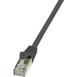 LogiLink CP2033S RJ45 síťové kabely, propojovací kabely CAT 6 F/UTP 1.00 m černá s ochranou 1 ks