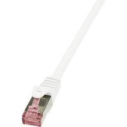 LogiLink CQ2061S RJ45 síťové kabely, propojovací kabely CAT 6 S/FTP 3.00 m bílá samozhášecí, s ochranou 1 ks